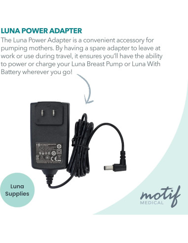 Adaptador de Alimentación Motif Medical para Bomba Luna 12V
