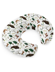 Funda de Almohada de Lactancia HawSkgFub Bosque Oso Zorro