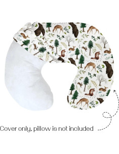 Funda de Almohada de Lactancia HawSkgFub Bosque Oso Zorro 2
