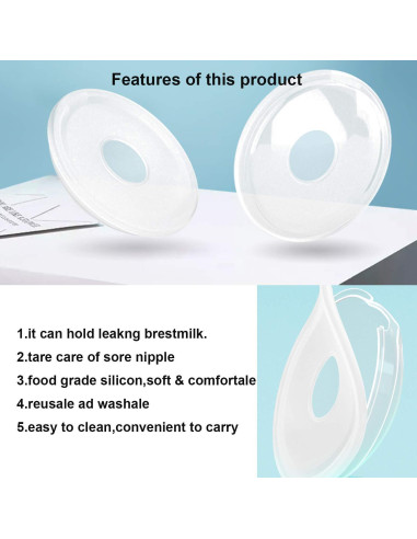 Conchas para Pezones CMBEAR Silicona Antiflujo 2 Unidades