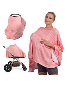 Cubierta de Lactancia Multifuncional Rosa - Tela Modal 8-en-1