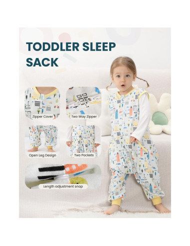 Saco de Sueño HOMEAL 2T-3T Algodón para Niños con Piernas