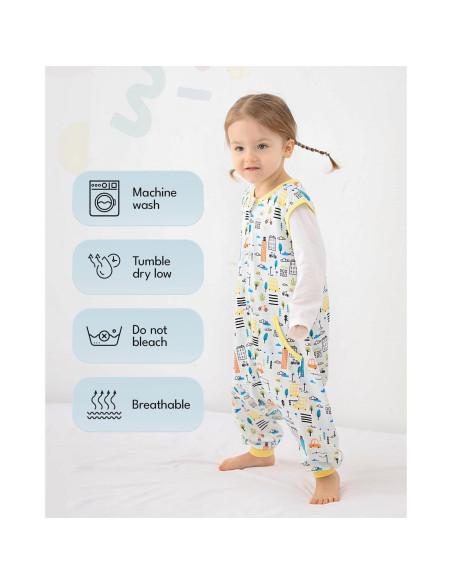 Saco de Sueño HOMEAL 2T-3T Algodón para Niños con Piernas