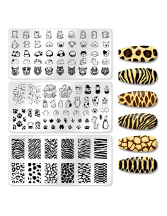 3 Plantillas de Estampado de Uñas de Animales Lindos Beinkmake