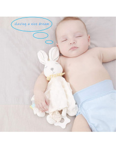 Manta de Seguridad para Bebés Upalupa Conejo Blanco 30x30 cm 2