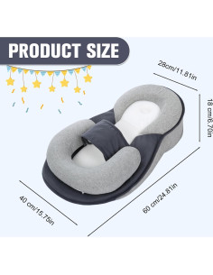 Cojín de Cuna Ergonómico Genérico GGT Ajustable 0.66 kg 2
