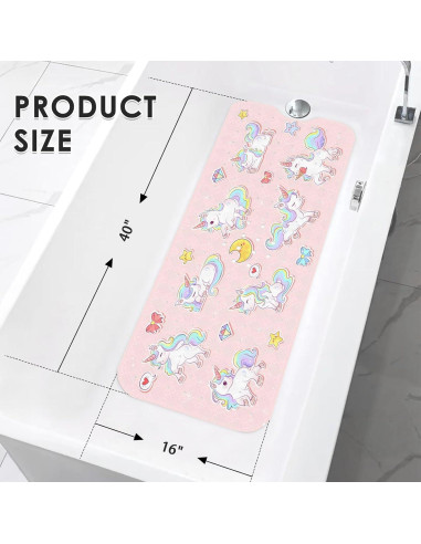 Alfombra de Baño Antideslizante Culudea Rosa Unicornio 101.6x40.6 cm