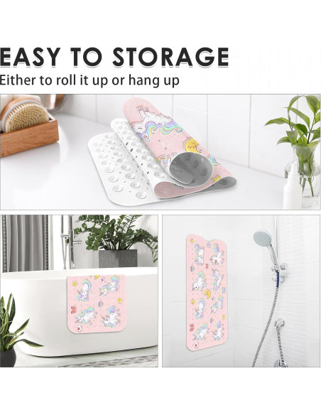 Alfombra de Baño Antideslizante Culudea Rosa Unicornio 101.6x40.6 cm