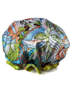 Gorro de Ducha Reutilizable Quanchen Leopardo Azul 28.4x27.9cm