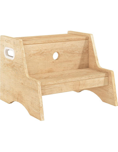 Taburete Infantil HOOBRO de Madera Natural 2 Pasos Antideslizante
