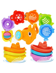Juguetes de baño HCFJEH 13 PCS para bebés 1-3 años