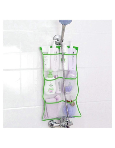 Organizador de Baño de Malla Phying Verde con Gancho 62x36 cm