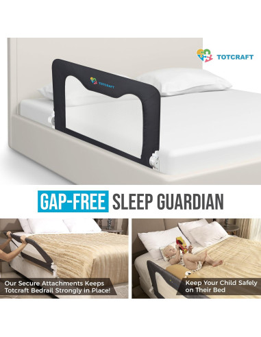 Barandilla de Seguridad TotCraft para Cunas y Camas - Gris 90.2x59.7 cm