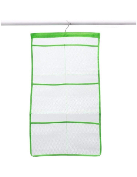 Organizador de Baño de Malla Phying Verde con Gancho 62x36 cm