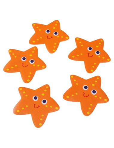 5 Calcomanías Antideslizantes para Baño Starfish 14 cm