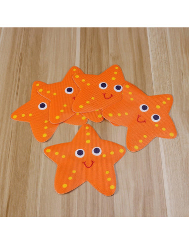 5 Calcomanías Antideslizantes para Baño Starfish 14 cm
