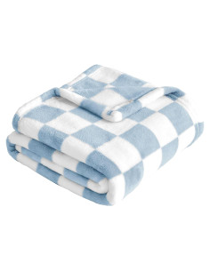 Manta de Bebé a Cuadros Yurhap 76x102cm Forro Polar Azul