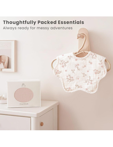 Baberos de Muselina Konssy 8 Piezas 100% Algodón Ajustables