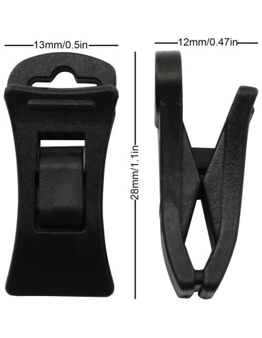 20 Clips para Calcetines Antideslizantes XGNG - Organizador Negro