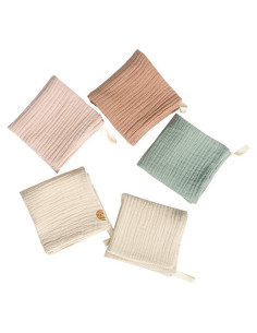 Toallitas de Muselina de Algodón Nisstiiv 23x23 cm - 5 Piezas