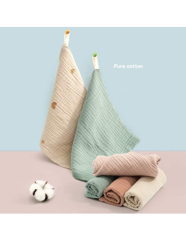 Toallitas de Muselina de Algodón Nisstiiv 23x23 cm - 5 Piezas