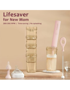 Limpiador Eléctrico de Biberones Oceenew Rosa Recargable 2