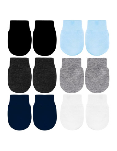 Mitones para Bebés Sin Rasguños 0-6 Meses - 6 Pares