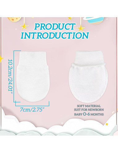 Mitones para Bebés Sin Rasguños 0-6 Meses - 6 Pares