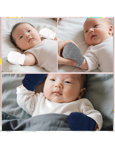 Mitones para Bebés Sin Rasguños 0-6 Meses - 6 Pares