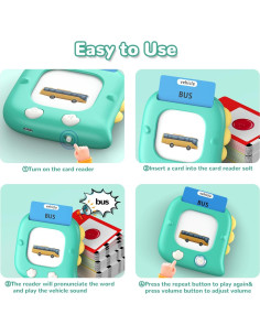 Tarjetas Habladoras Kidzdo 254 Palabras Verde Juguete Educativo 2