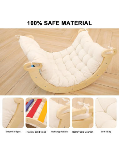 Arco de Escalada Montessori Ymonlia 2 en 1 con Cojín 56x44cm