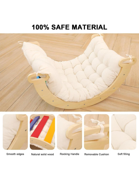 Arco de Escalada Montessori Ymonlia 2 en 1 con Cojín 56x44cm