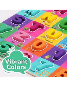 Rompecabezas de Alfabeto y Números de Madera NASHRIO 30x30 cm 2