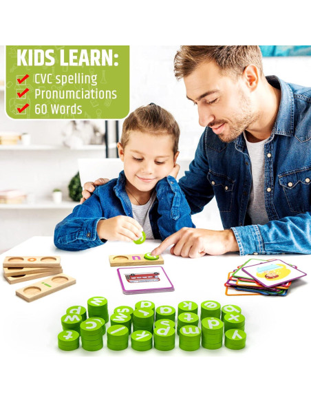 Juego Educativo de Ortografía de Madera Lrathenk para Niños 3-7 Años Juego Educativo de Ortografía de Madera Lrathenk para Niños 3-7 Años