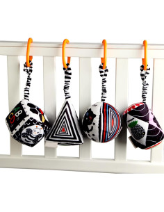 Juguetes Colgantes KAKIBLIN para Bebés - Paquete de 4 en Blanco y Negro 2