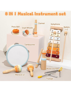 Set Musical Montessori 8-en-1 JOSEN para Niños 3+ con Bolsa 2