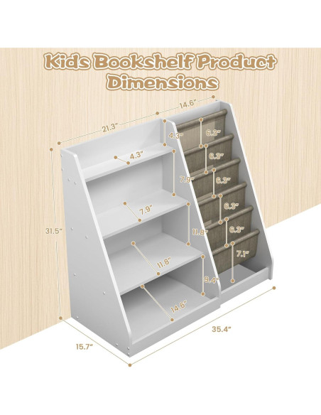 Estantería Montessori CMFYDAILY 4 Niveles Madera Blanca 80cm Estantería Montessori CMFYDAILY 4 Niveles Madera Blanca 80cm