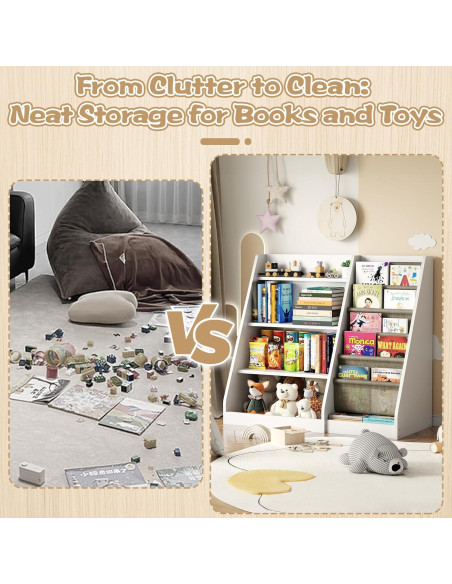 Estantería Montessori CMFYDAILY 4 Niveles Madera Blanca 80cm Estantería Montessori CMFYDAILY 4 Niveles Madera Blanca 80cm