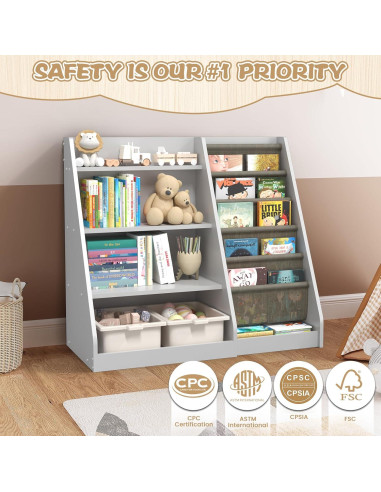 Estantería Montessori CMFYDAILY 4 Niveles Madera Blanca 80cm