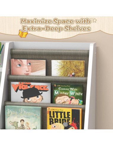 Estantería Montessori CMFYDAILY 4 Niveles Madera Blanca 80cm