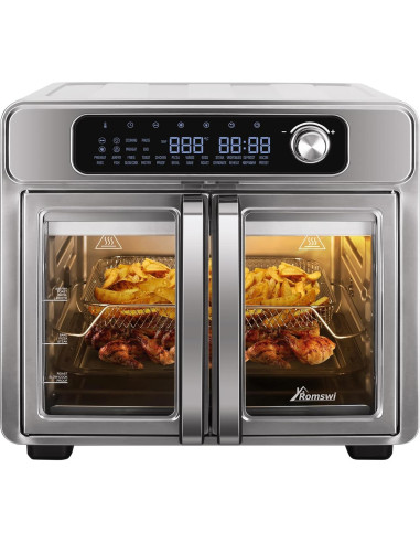 Horno Tostador de Aire Romswi 26QT con Puertas Francesas 24 Funciones