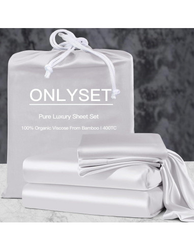 Juego de Sábanas King OnlySet 100% Viscosa Bambú 4 Piezas