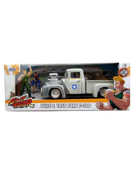 Jada Toys Ford Pickup F100 1956 con figura Guile 1:24