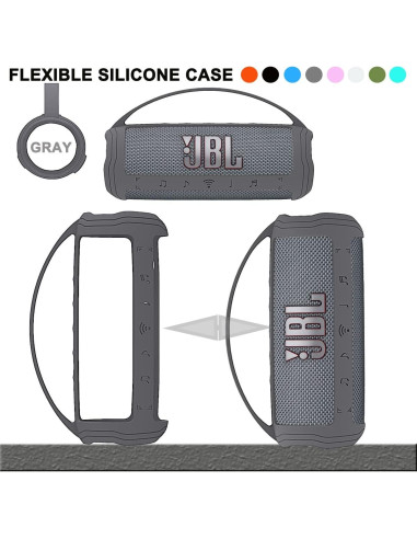 Funda de Silicona JCHPINE para Altavoz JBL Flip 6 - Gris