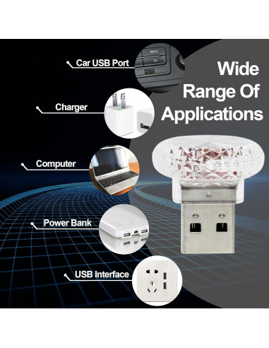 Lámpara de Ambiente LED USB Anilnel Noche LED 12 Multicolor