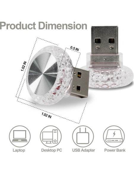 Lámpara de Ambiente LED USB Anilnel Noche LED 12 Multicolor