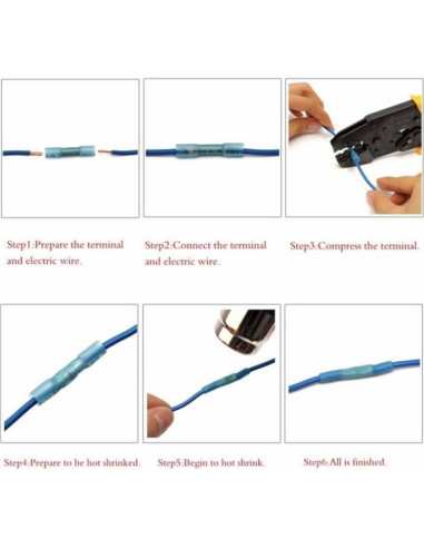 Conectores de compresión de calor retráctil Smgda 16-14 AWG 100 Piezas