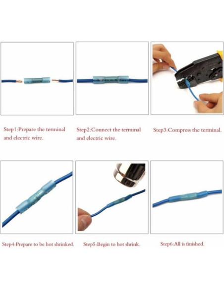 Conectores de compresión de calor retráctil Smgda 16-14 AWG 100 Piezas