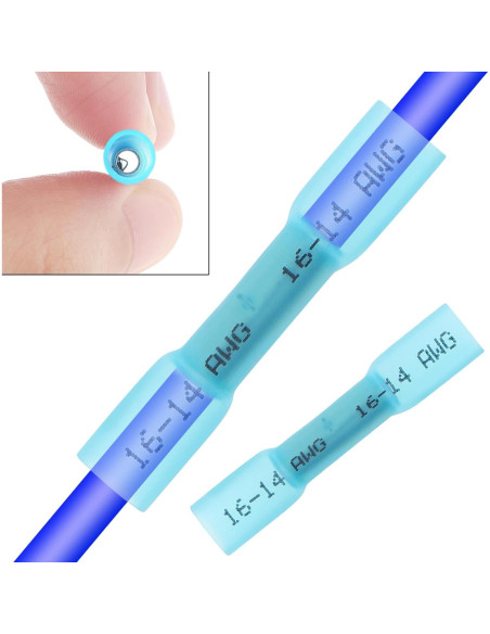 Conectores de compresión de calor retráctil Smgda 16-14 AWG 100 Piezas