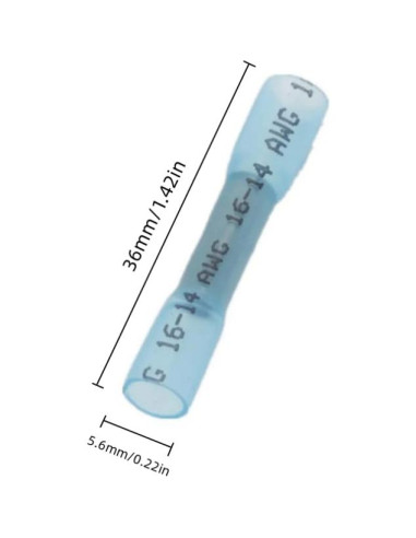 Conectores de compresión de calor retráctil Smgda 16-14 AWG 100 Piezas